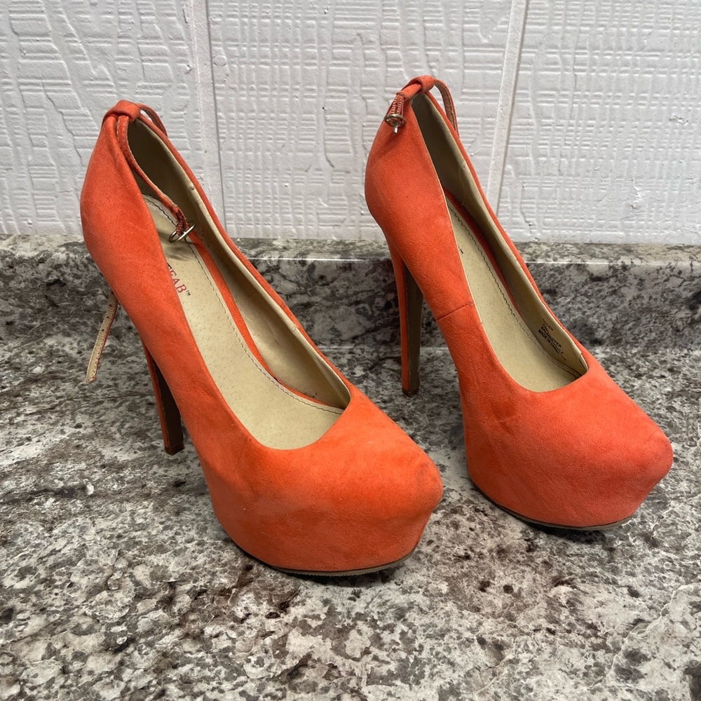 JustFab Vibrant Orange Platform Heels